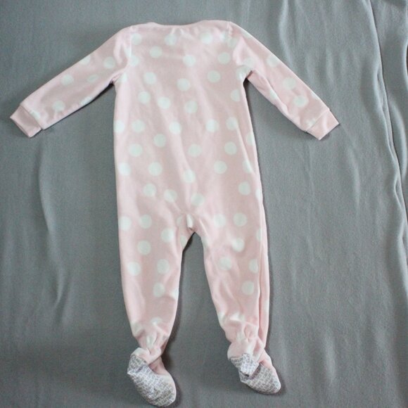 Carter’s 2T Pink Polka Dot Squirrel Fleece Footed Pajamas – Excellent - Picture 5 of 5